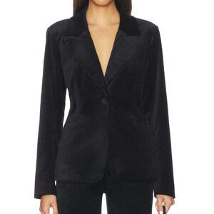 Good American Velvet Sculpted Blazer in Black001 Suit Jacket Black 001